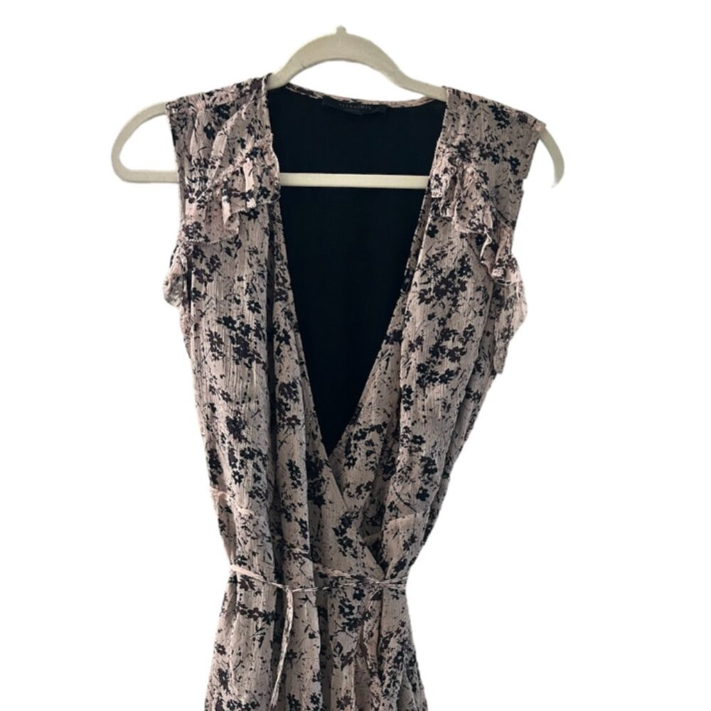 All Saints Priya Petal Wrap Mini Dress Size Small